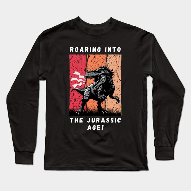 Roaring into the Jurassic age! Long Sleeve T-Shirt by MAELHADY designs